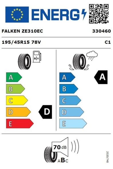 Falken 195/45 R15 Tl 78v Zıex Ze310 Ecorun Oto Yaz Lastiği (ÜRETİM TARİHİ:2024) - 2