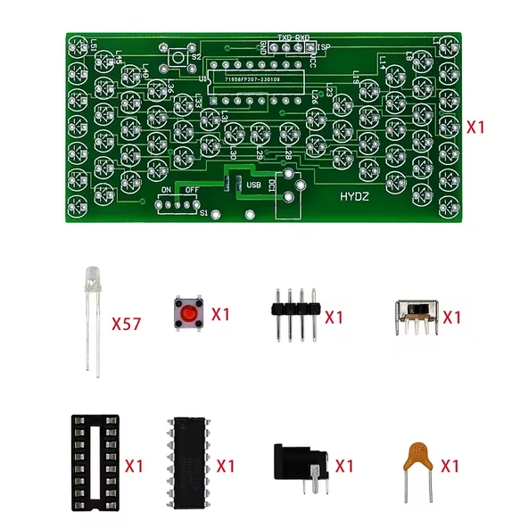 5V Led Elektronik Kum Saati Hobi Devresi DIY Lehimleme Kiti - Demonte(Montesiz) - Resim 6
