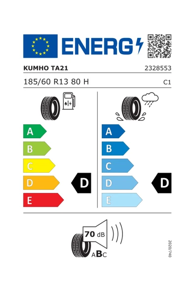 Kumho Solus TA21 185/60 R13 80H Yaz Lastiği - 2023 - 2