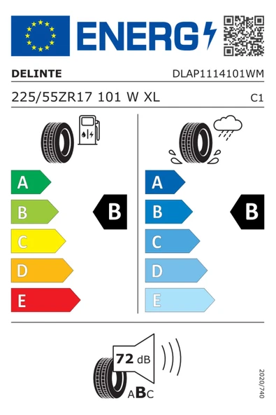 Delinte 225/55 R17 XL 101W DS2 Oto Yaz Lastiği (Üretim Yılı: 2023) - 2