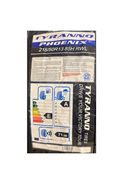 Vitour VİTOUR TYRANNO 215/50R13 85H PHOENIX RWL BEYAZ YAZILI OTO YAZ (ÜRETİM TARİHİ: 2024)