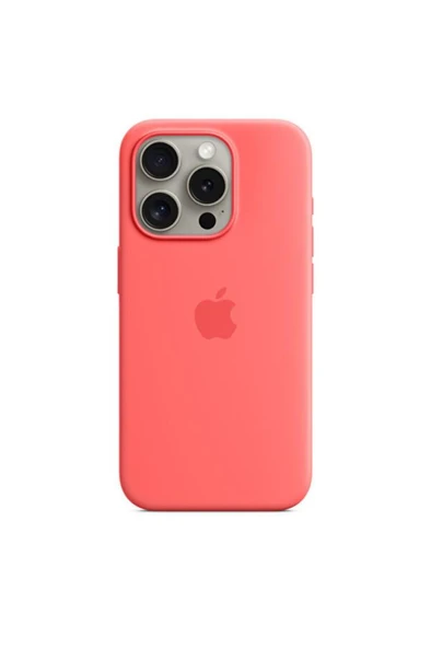 Apple iPhone 15 Pro için MagSafe özellikli Silikon Kılıf - Guava ​​​​​​​Outlet