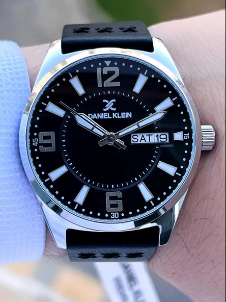 Daniel Klein Deri Kordon 3 Atm Suya Dayanıklı Nişan Ve Damat İçin Erkek Kol Saati EDK.13668-2 - Resim 3