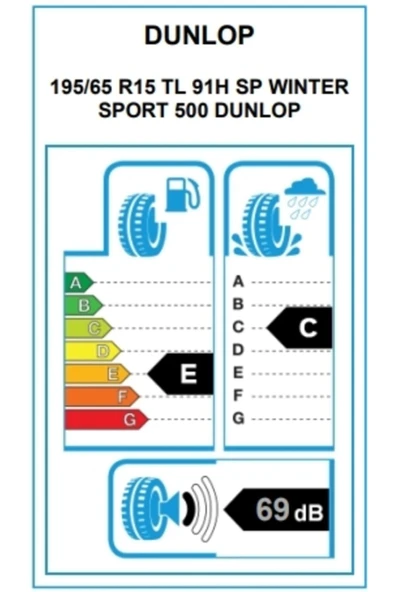 DUNLOP SP Winter Sport 500 195/65 R15 91H Kış Lastiği  2024 - 2