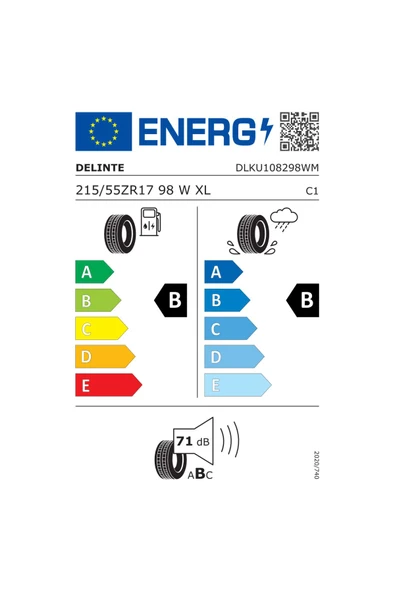 Delinte 215/55 R17 98w Ds2 Oto Yaz Lastiği (ÜRETİM YILI: 2023) - 2
