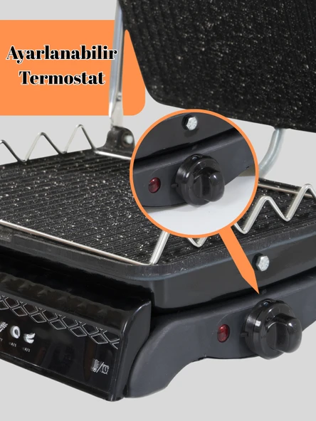 Tost Makinası Ultra Granit Yüzey İle Sağlıklı Pişirim | 1800W Yağ Hazneli Ultra Granit Tost Makinesi - 5