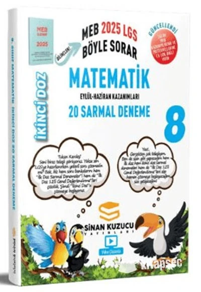2025 8. Sınıf İkinci Doz Sarmal Branş Denemeleri Matematik Sinan Kuzucu Yayınları