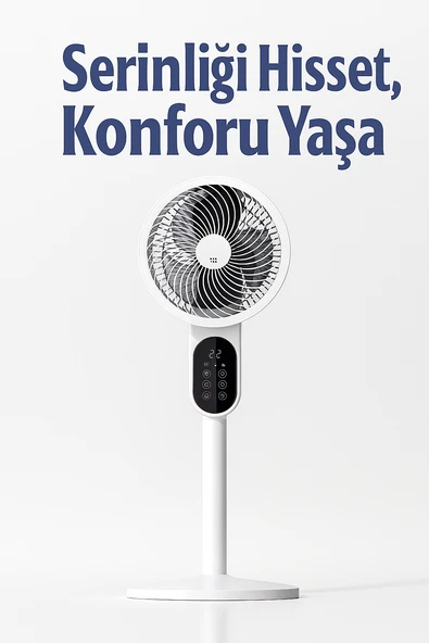Sessiz LED Ekranlı 3 Kademe Ayarlanabilir Vantilatör Yaz Serinliğini Hissedin