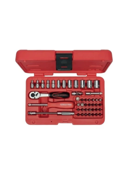 İZELTAŞ 1/4 Altı Köşe Lokma Anahtar ve Bits Set (45 parça, mm)