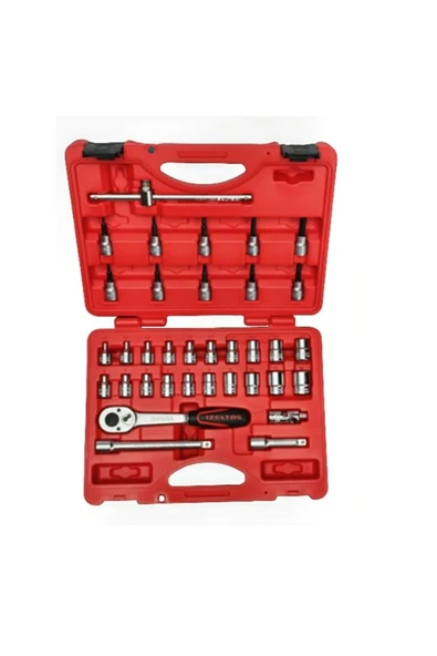 İZELTAŞ 3/8 Alti Köşe Lokma Anahtar Ve Lokmali Allen Set 35 Parça