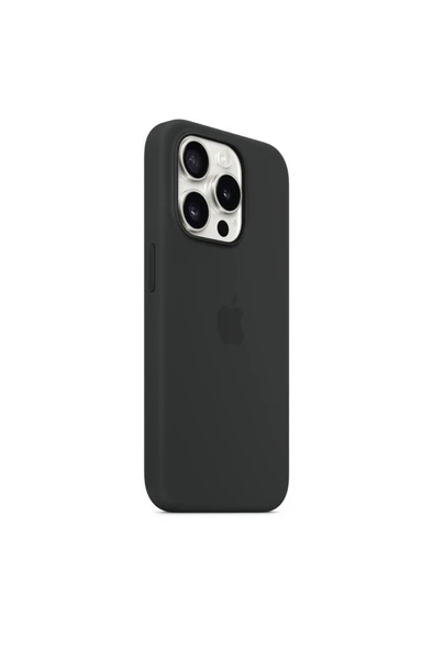 Apple iPhone 15 Pro için MagSafe özellikli Silikon Kılıf - Siyah ​​​​​​​Outlet - 5
