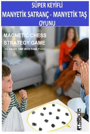 Süper Keyifli Manyetik Satranç-20 Taşlı Manyetik(Güçlü) Taş Oyunu- Harika Vakit Geçirmek Için Hediye - 4