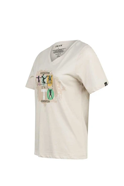 2AS ALONE BASKILI V YAKA KADIN T-SHİRT 403 - 2