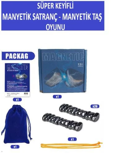 Süper Keyifli Manyetik Satranç-20 Taşlı Manyetik(Güçlü) Taş Oyunu- Harika Vakit Geçirmek Için Hediye