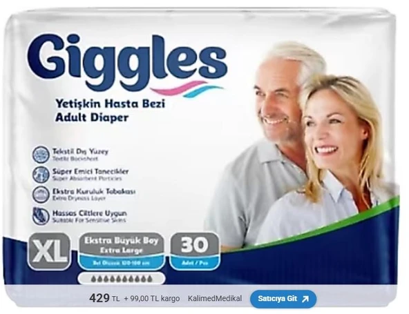 GİGGLES HASTA BEZİ 30 LU XLARGE