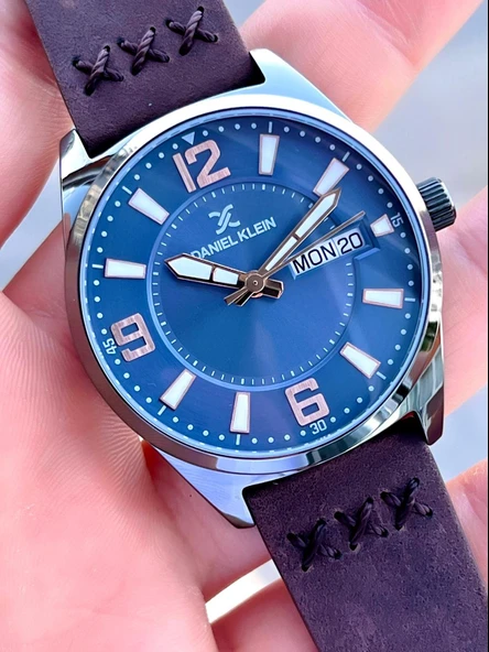 Daniel Klein Deri Kordon 3 Atm Suya Dayanıklı Nişan Ve Damat İçin Erkek Kol Saati EDK.13668-5 - Resim 3