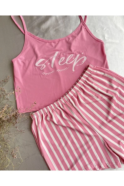 Ruselin KISS ME 5002 LİKRALI ŞORTLU GECELİK TAKIMI-L-XL - 1