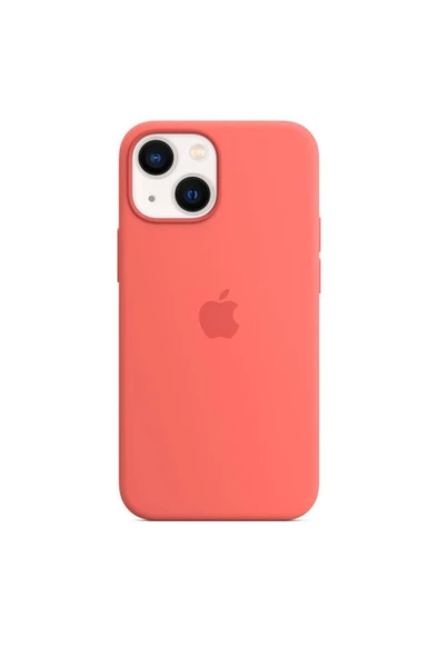 Apple MagSafe özellikli Silikon Kılıf (iPhone 13 mini) - Pembe Pomelo Outlet