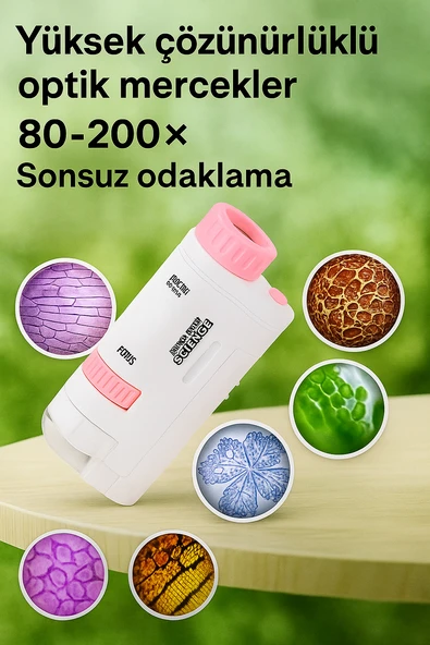 LED Işıklı Taşınabilir Mikroskop  Minik Cihazla Büyük Keşifler - 2