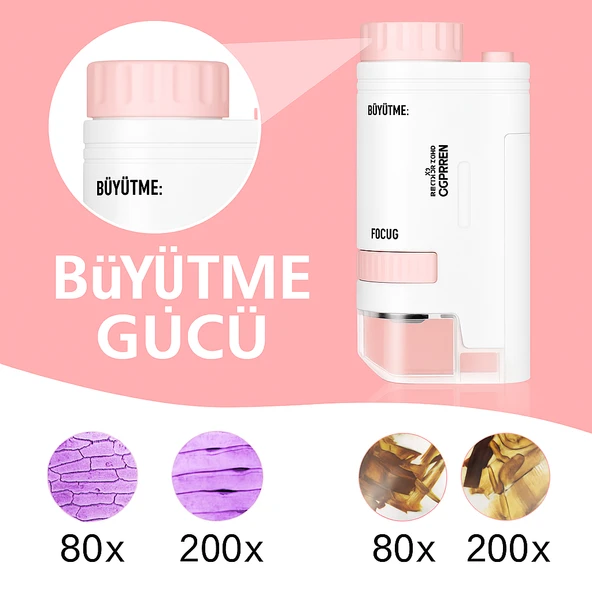 LED Işıklı Taşınabilir Mikroskop  Minik Cihazla Büyük Keşifler - 4