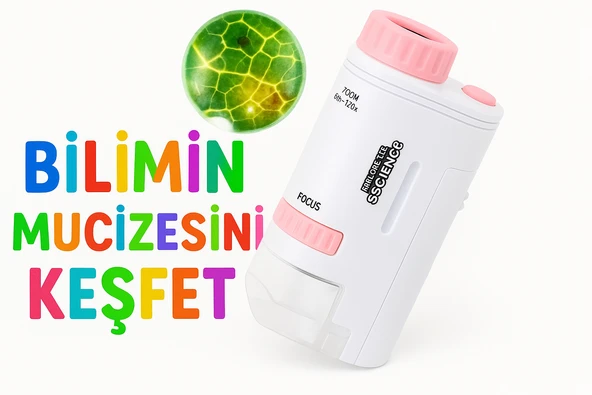 LED Işıklı Taşınabilir Mikroskop  Minik Cihazla Büyük Keşifler
