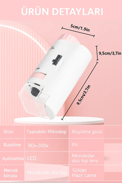 LED Işıklı Taşınabilir Mikroskop  Minik Cihazla Büyük Keşifler - 5