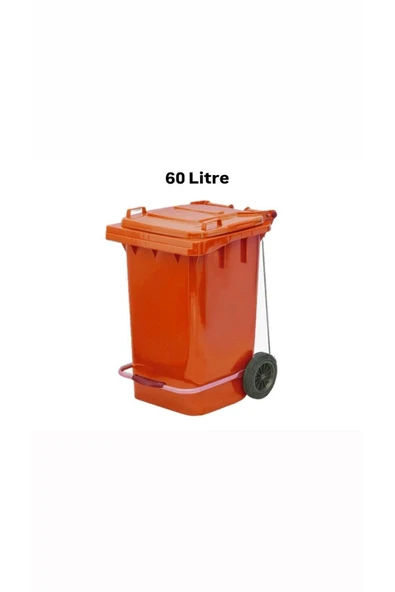 ELCY 60 LT Plastik Pedallı Çöp Konteyneri Turuncu -Isıya Karşı Dayanıklı - 2