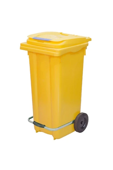 ELCY 120 LT Sarı Metal PEDALLI Çöp Konteyneri (Isıya Dayanıklı) - 2