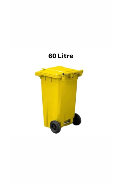 ELCY 60 LT Plastik Çöp Konteyneri Sarı -Isıya Karşı Dayanıklı - 2