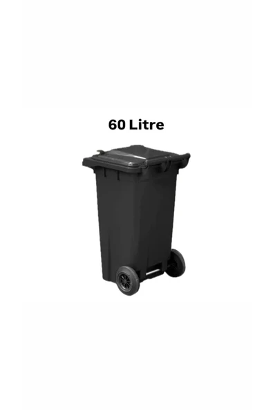 ELCY 60 LT Plastik Çöp Konteyneri Siyah -Isıya Karşı Dayanıklı - 2