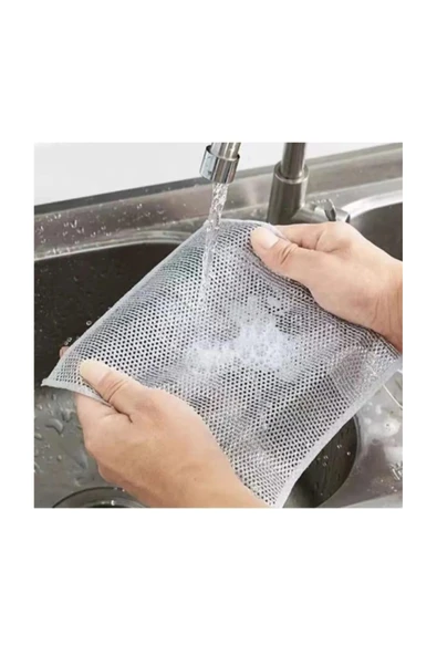 ELCY 5 ADET Çift Taraflı Bulaşık Bezi Teli Lavabo Fırçası Hediyeli - Resim 3