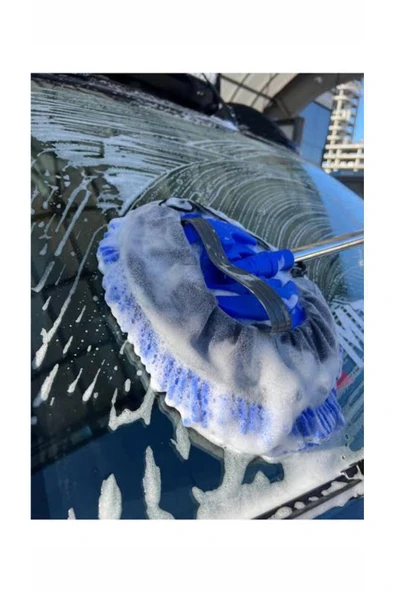 ELCY Mikrofiber Makarna Teleskopik Sopalı Oto Araba Yıkama Temizleme Fırçası - 2