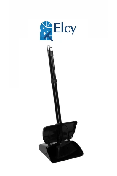 ELCY Siyah Kapaklı Ayaklı Katlanabilir Fırçalı Faraş
