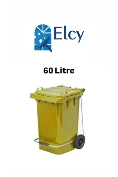 ELCY 60 LT Plastik Pedallı Çöp Konteyneri Sarı -Isıya Karşı Dayanıklı