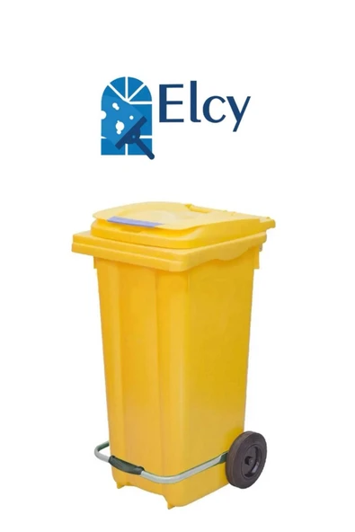 ELCY 120 LT Sarı Metal PEDALLI Çöp Konteyneri (Isıya Dayanıklı)