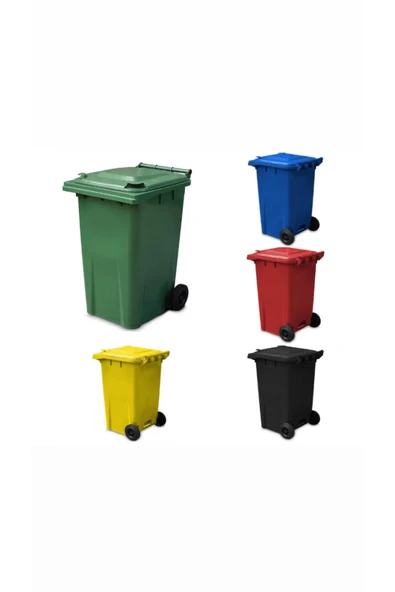 ELCY 240 LT 5 Adet Tüm Renkler Plastik Çöp Konteyneri Isıya Karşı Dayanıklı - 2