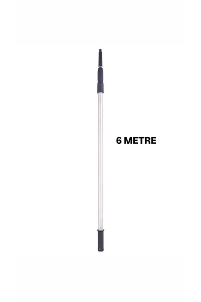 ELCY Cam Temizlik Seti 6 Metre Teleskopik Uzayabilen Metal Sap 35 Cm Cam Peluş Ve Cam Çekçeği - 3