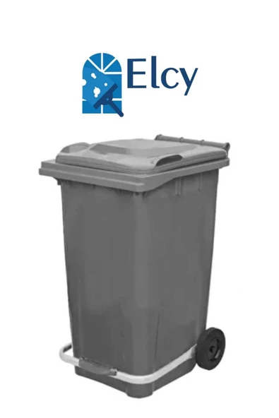 ELCY 240 LT Gri Metal PEDALLI Çöp Konteyneri (Isıya Dayanıklı)