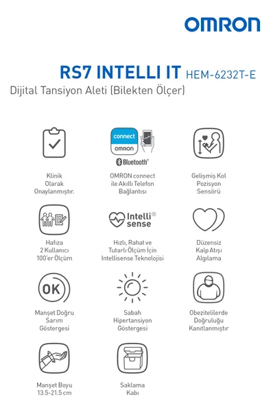 Omron Rs7 Intelli It HEM-6232T-E Bilekten Ölçer Tansiyon Aleti - 4
