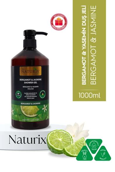 Bergamot & Yasemin Duş Jeli - Ferahlatıcı, Aromatik ve Nemlendirici Günlük Temizlik Jeli 1000ml