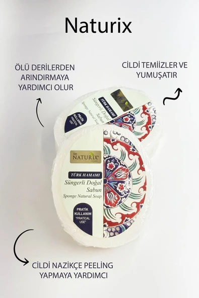 Türk Hamamı Süngerli Sabun 150 gr - Cildi Ölü Deriden Arındırır Ve Derinlemesine Temizler - 4