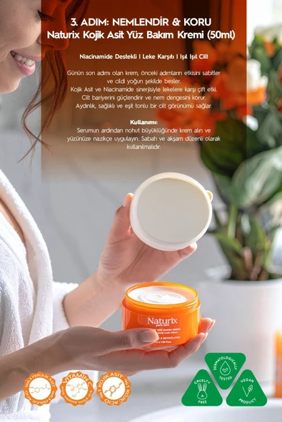 Kojik Asitli 3'lü Leke Karşıtı Cilt Bakım Seti | Sabun 100 gr + Serum 30ml + Krem 50 ml - 7