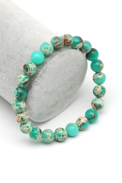 Yeşil Varisit Doğal Taş Bileklik 8 mm Küre Kesim ürün görseli