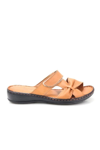 Papuçcity Ldr 03350 Kadın Ortopedik Kadın Deri Terlik - Resim 7