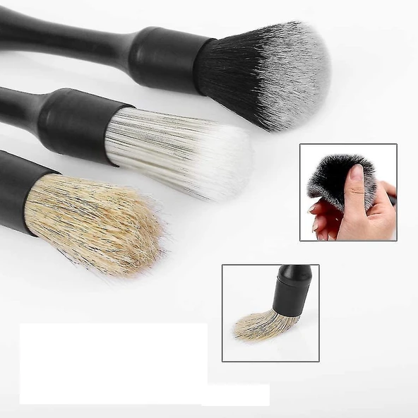 Protec Yumuşak Uçlu 3'lü Araç Detay Temizlik Fırça Seti - Resim 7