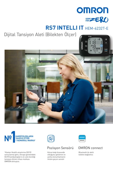 Omron Rs7 Intelli It HEM-6232T-E Bilekten Ölçer Tansiyon Aleti - 3
