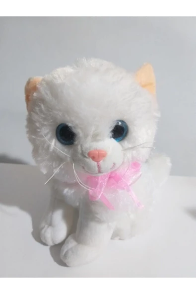 Oyuncak Pelüş Miyavlayan Kedi Papyonlu 30 cm - 2