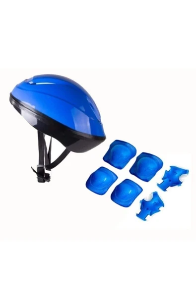 Mavi Koruyucu Kask Dirseklik Dizlik Dirseklik Takım Set Scooter Koruyucu Aksesuarlar