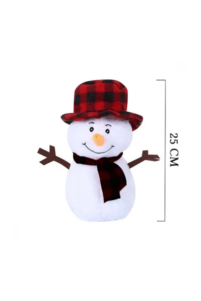 Unisex Beyaz Kardan Adam Peluş Oyuncak 25 cm - 2