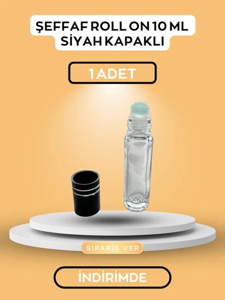 Roll On Şeffaf 10 ML Siyah Kapaklı